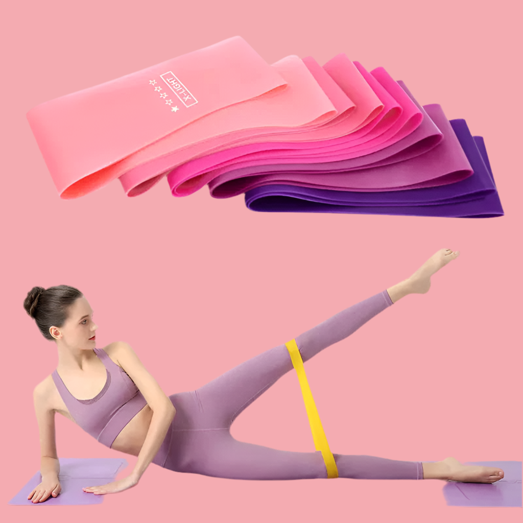 Elastic Resistance Bands Set for Yoga, Pilates, and Strength Training - 5-Pack